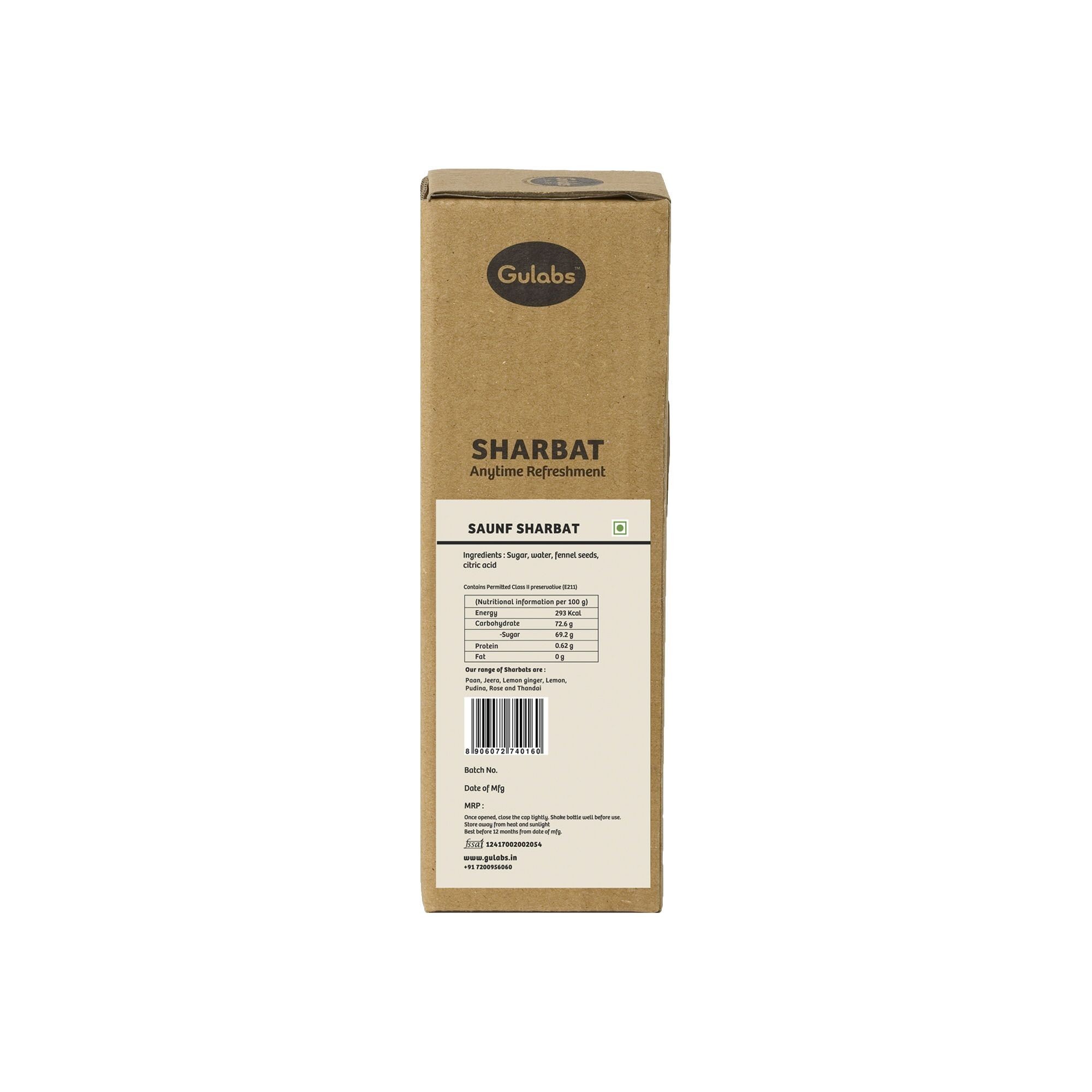 Gulabs Saunf Sharbat (Syrup)    Bottle  500 millilitre
